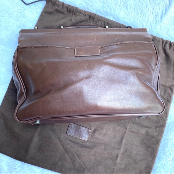 Trafalgar L. Dowel Chocolate Leather Business Bag - Picture 4 of 8